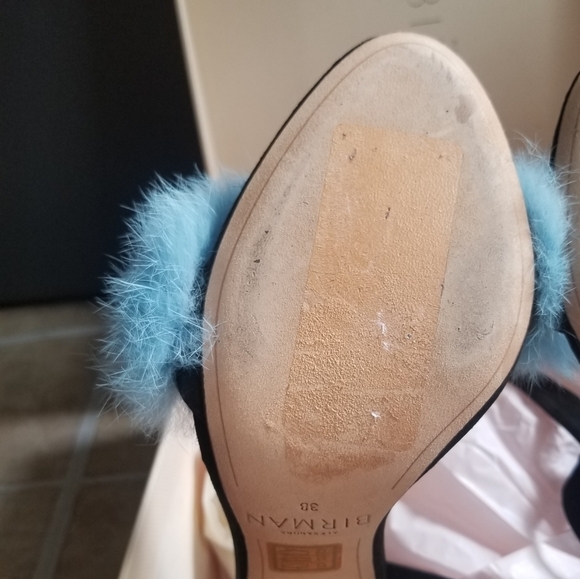 Alexandre Birman Clarita rabbit fur blue sandals - Picture 12 of 15
